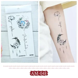 Moon Earth Flower Tattoo