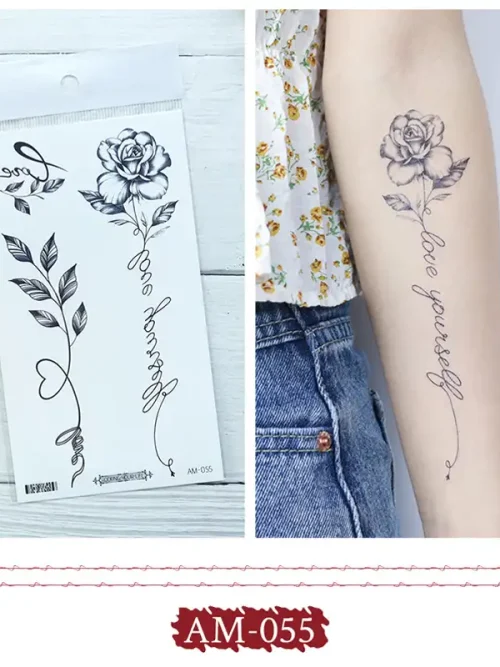 Love yourself Rose Tattoo