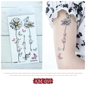 Love Flower Butterfly Tattoo