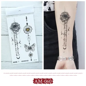 Letter Flower Moon Tattoo