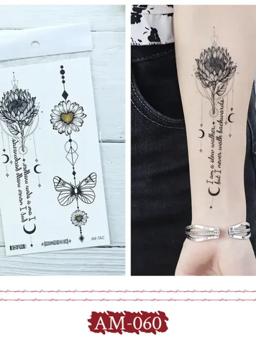 Letter Flower Moon Tattoo
