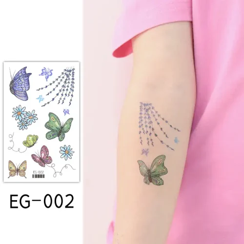 Glitter Butterfly Twig Tattoo
