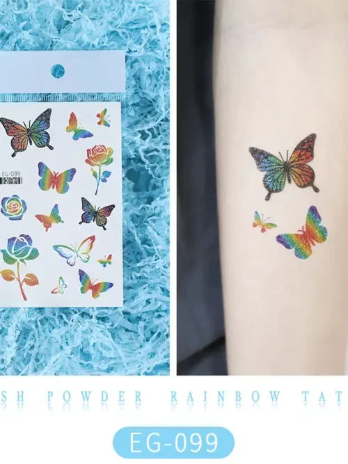 Butterfly Rainbow Tattoo