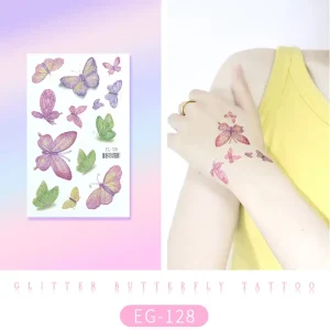 Beautiful Glitter Butterfly Tattoo