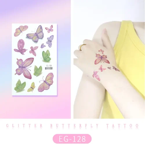 Beautiful Glitter Butterfly Tattoo