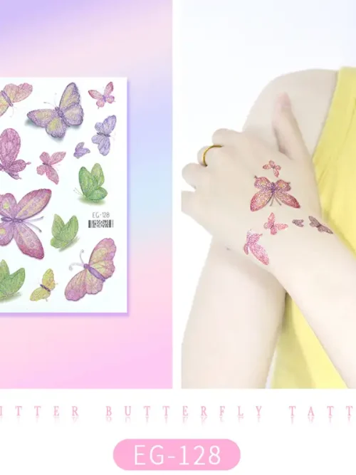 Beautiful Glitter Butterfly Tattoo