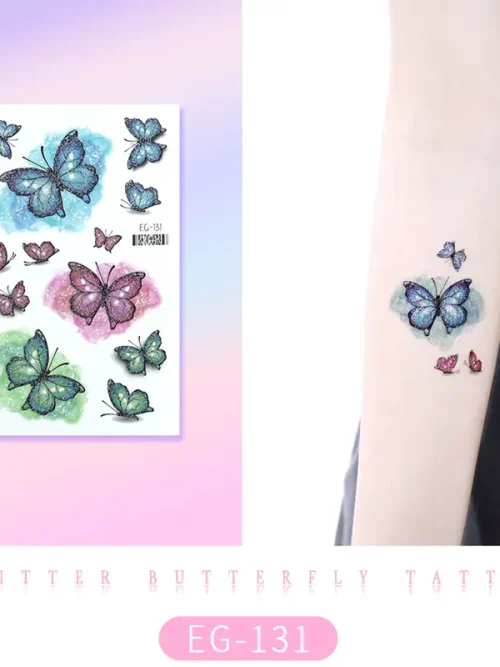 Watercolor Glitter Butterfly Tattoo