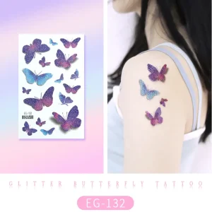 Sparkling Purple Butterfly Tattoo