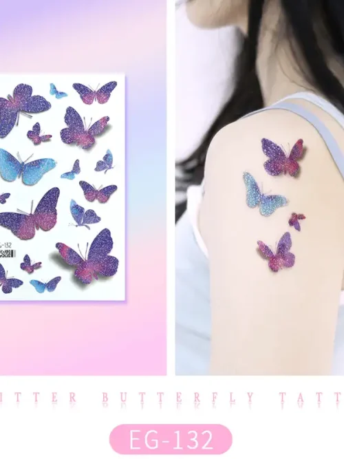 Sparkling Purple Butterfly Tattoo