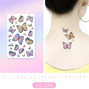 Glitter Butterflies Temporary Tattoo