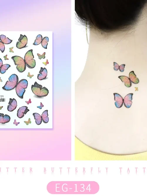Glitter Butterflies Temporary Tattoo