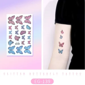 Many Sparkling Butterflies Tattoo