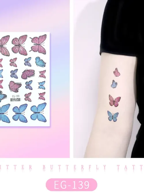 Many Sparkling Butterflies Tattoo