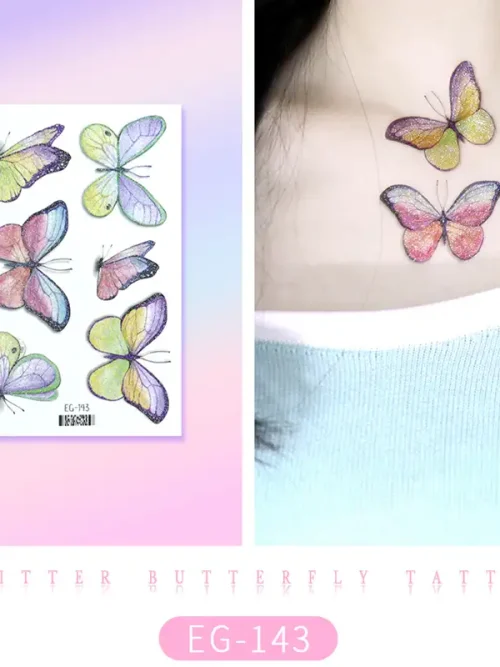 Glitter Butterfly Temporary Tattoo