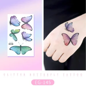 Sparkling Green Butterfly Tattoo