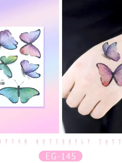 Sparkling Green Butterfly Tattoo