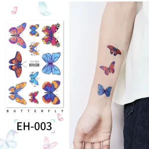 Yellow Blue Butterfly Tattoo