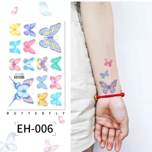 Colorful Butterflies Temporary Tattoo