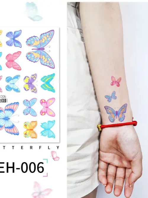 Colorful Butterflies Temporary Tattoo