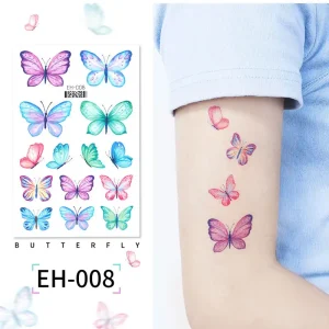 Watercolor Butterflies Temporary Tattoo