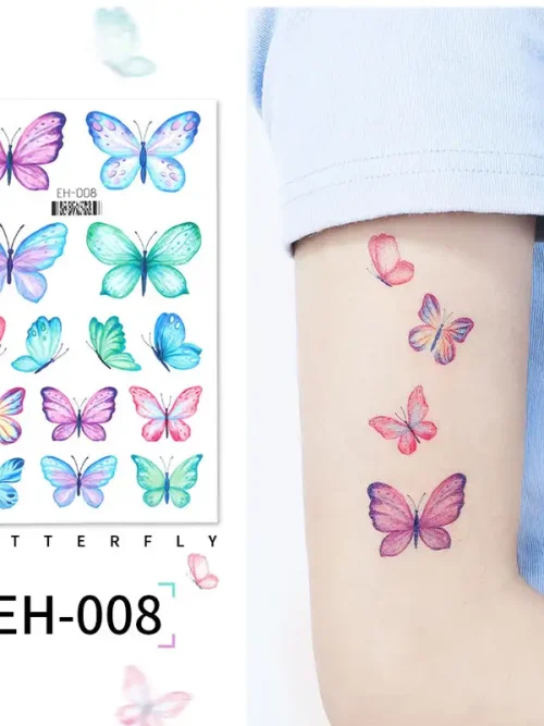 Watercolor Butterflies Temporary Tattoo