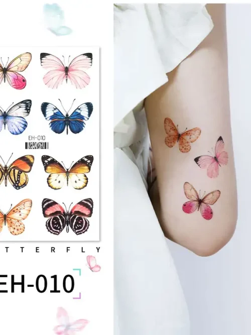 Leopard Butterfly Temporary Tattoo