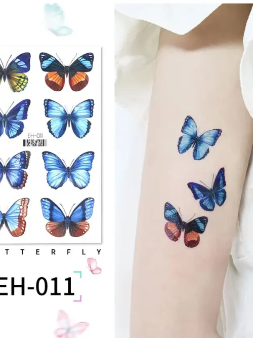 Blue Butterflies Temporary Tattoo