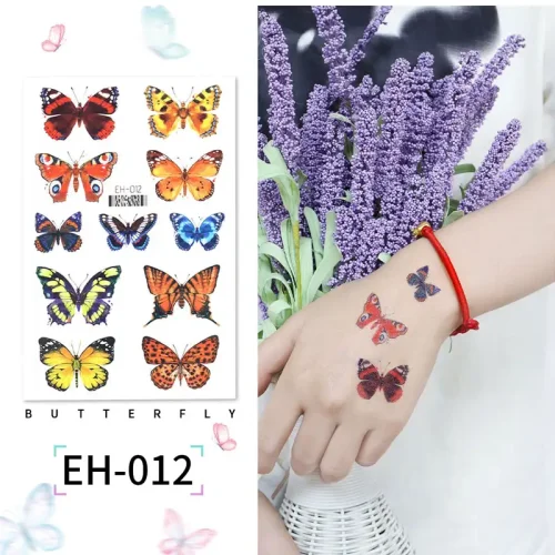 Colorful leopard print Butterfly Tattoo