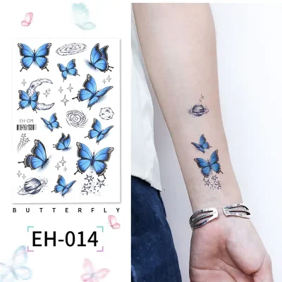 Blue Milky Way Butterfly Tattoo