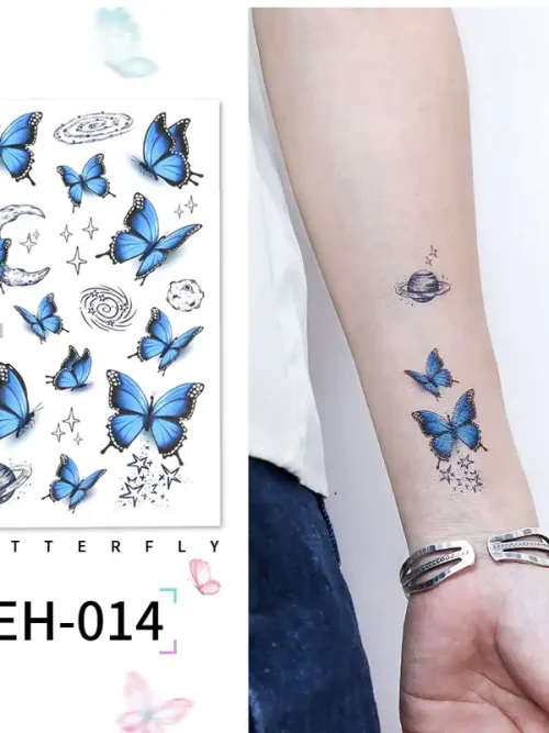 Blue Milky Way Butterfly Tattoo