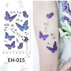 Purple Dandelion Butterfly Tattoo