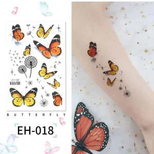 Yellow Dandelion Butterfly Tattoo
