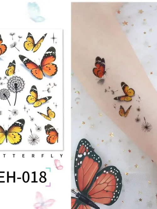 Yellow Dandelion Butterfly Tattoo