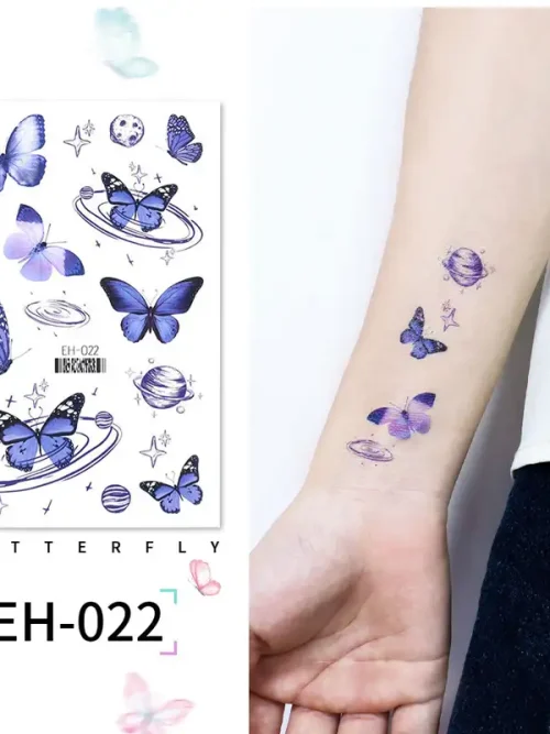 Purple Planet Butterfly Tattoo