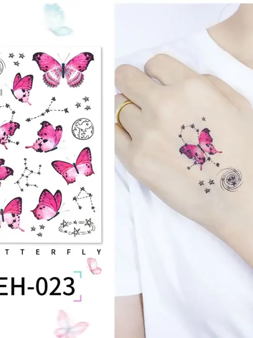 Pink Milky Way Butterfly Tattoo