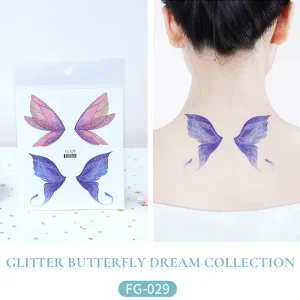 Glitter Butterfly Wing Tattoo
