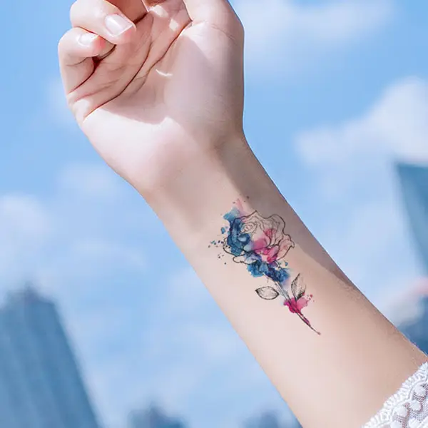 Hand Flower Tattoo