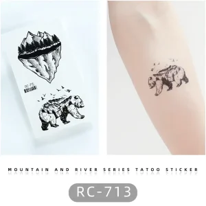 Mountain and Bear Tattoo