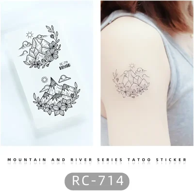 Floral Mountain Tattoo