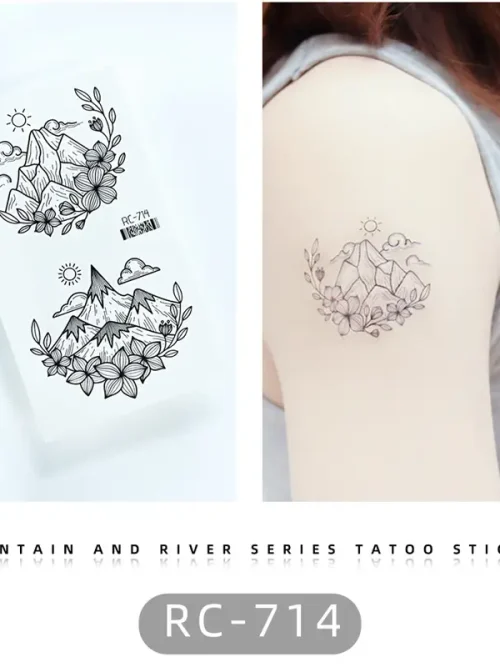 Floral Mountain Tattoo