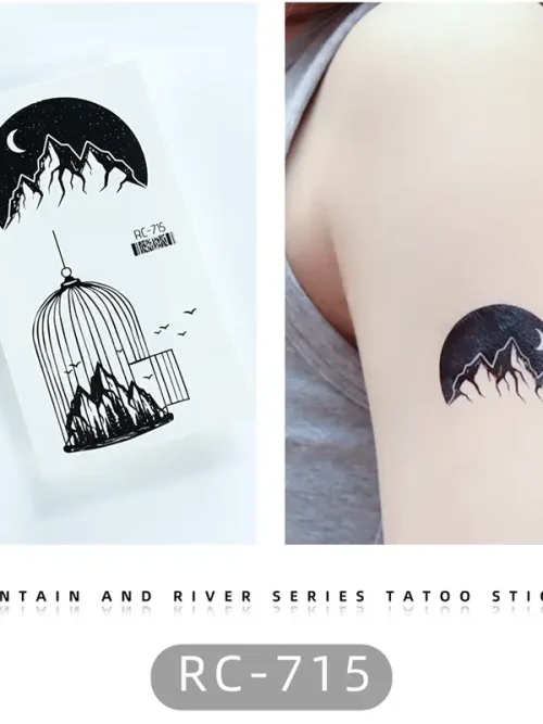 Mountain in Cage Tattoo