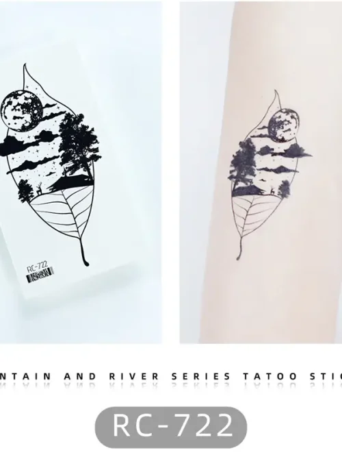 Moon in Leaf Tattoo