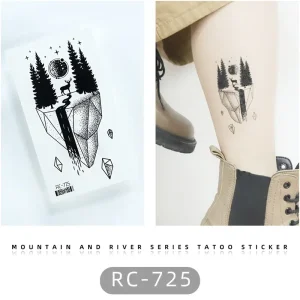 Black Waterfall Temporary Tattoo