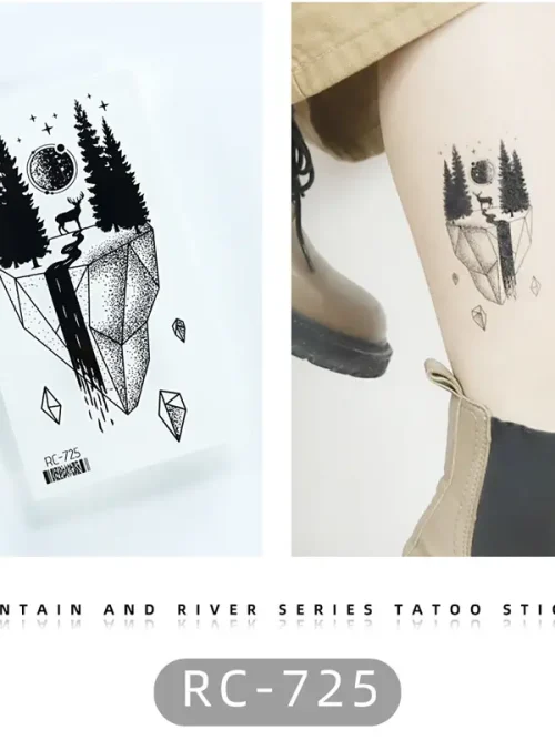 Black Waterfall Temporary Tattoo