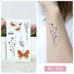 Orange Butterfly Tattoo