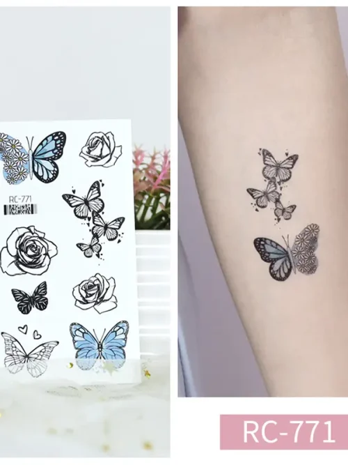Blue Butterfly Temporary Tattoo