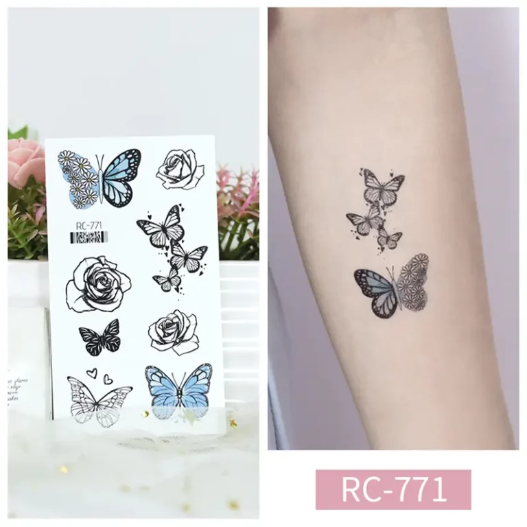Blue Butterfly Temporary Tattoo