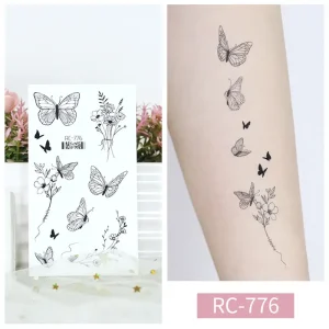 Butterfly Happy Flower Tattoo