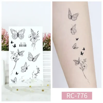 Butterfly Happy Flower Tattoo