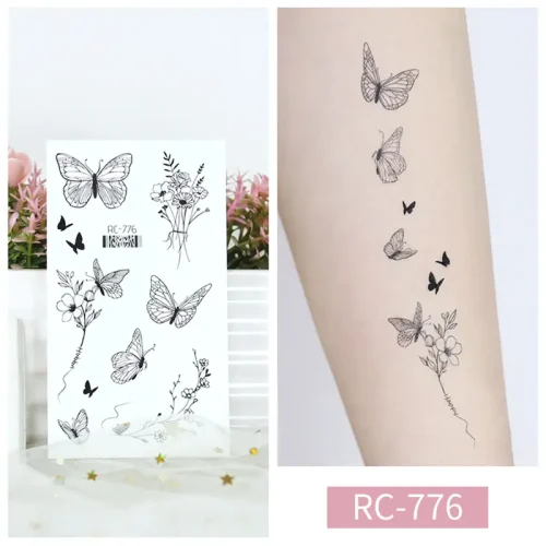 Butterfly Happy Flower Tattoo